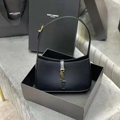 Saint Laurent YSL Women LE 5 A 7 Hobo Bag in Smooth Leather-Black — Saint Laurent Handbags sample