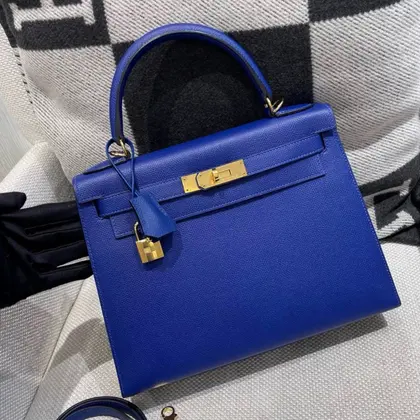 HN 28 Electric Blue Epsom Leather Gold Hardware — Hermès Handbags sample