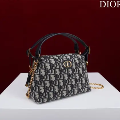 Dior Plaid Women’s Handbag, Glossy Leather, Replica 11 High Quality 20cm — Dior Handbags sample