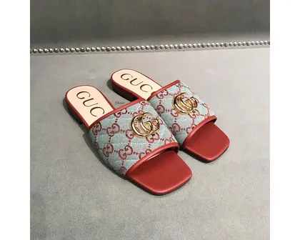 Gucci GG Matelassé canvas flat sandals — Gucci Handbags sample