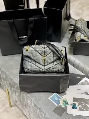 SAINT LAURENT Solferino Medium Cotton And Leather Shoulder Bag — Saint Laurent Handbags sample