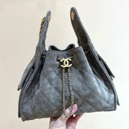 Chanel 25 Handbag in Grey 30 Suede Gold Hardware — Chanel Handbags sample