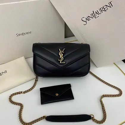YSL Loulou medium in Matelassé Lambskin Black — Saint Laurent Handbags sample