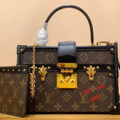 Louis Vuitton LV Petite Malle LV Monogram Pattern Like Auth Handbags 24x16x13cm — Louis Vuitton Handbags sample