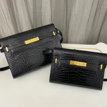 Saint Laurent Manhattan Crocodile-Embossed Shoulder Bag — Saint Laurent Handbags sample
