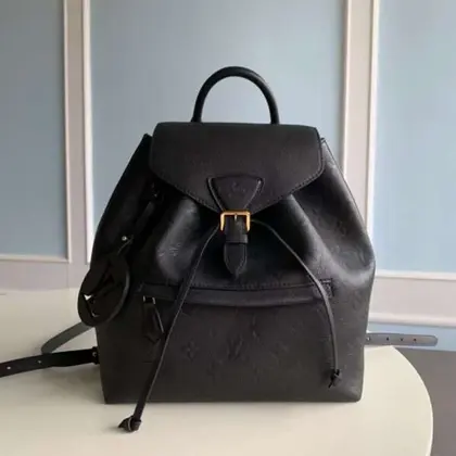 Louis Vuitton LV Montsouris PM Backpack Black With Lock Gold 27x33cm — Louis Vuitton Handbags sample