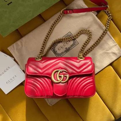 Gucci Marmont Replica 11 Women’s Handbag High Quality Red 22cm — Gucci Handbags sample