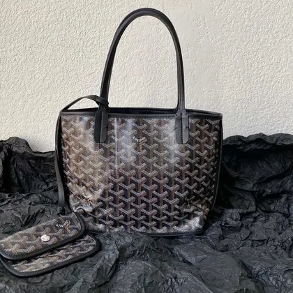 GOYARD Goyardine Reversible Mini Anjou Black 1661918 — Goyard Handbags sample