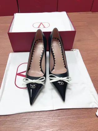 Valentino Women Black Patent Leather Heels — Valentino Handbags sample