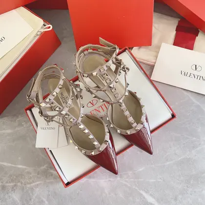 Valentino Women Red Patent Leather Rockstud Flats — Valentino Handbags sample
