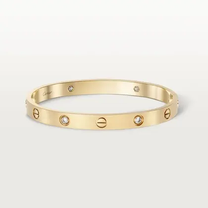 Cartier Inspired LOVE bracelet, classic model, brushed, 4 diamonds — Cartier Jewelry sample