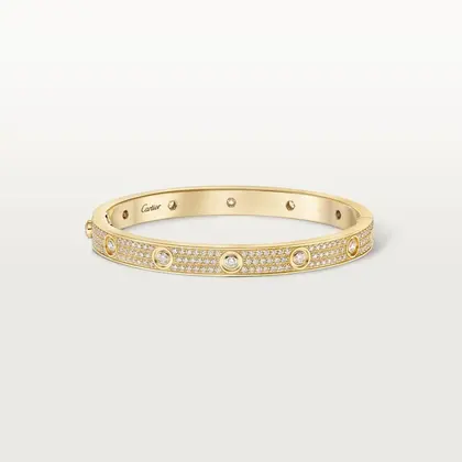 Cartier Inspired LOVE bracelet, classic model, 10 diamonds, paved — Cartier Jewelry sample