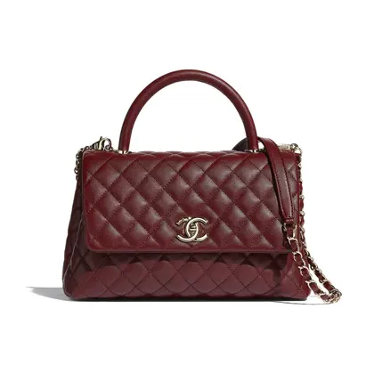 Chanel flap bag with top handle A92991 Burgundy HY138pk20 — Chanel Handbags sample