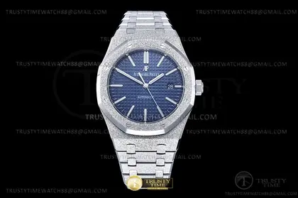 Royal Oak 15410 Frosted SS SS Blue ZF A3120 — Audemars Piguet Watches sample