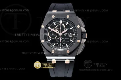 AP0749 – AP ROO Chronograph CER RU Blk Blk RSF A3126 Mod — Audemars Piguet Watches sample