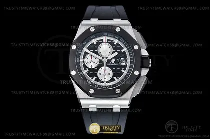 AP0744B – AP ROO Chronograph SS RU Blk Wht RSF A3126 Mod — Audemars Piguet Watches sample