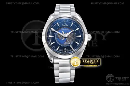 OMG0687A – Aqua Terra 150m GMT Worldtimer 43mm SS SS VSF A8938 — Omega Watches sample