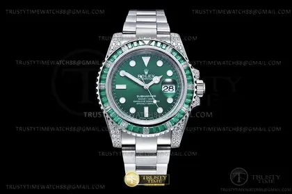 Submariner 116610LV 904L Dia SS SS Grn Noob VR3135 — Rolex Watches sample